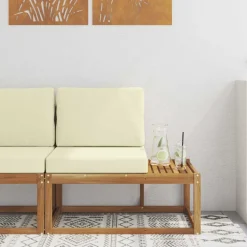 vidaXL Buiten Eind Sofa Naturel 91 x 63 x 73 cm Massief Acaciahout