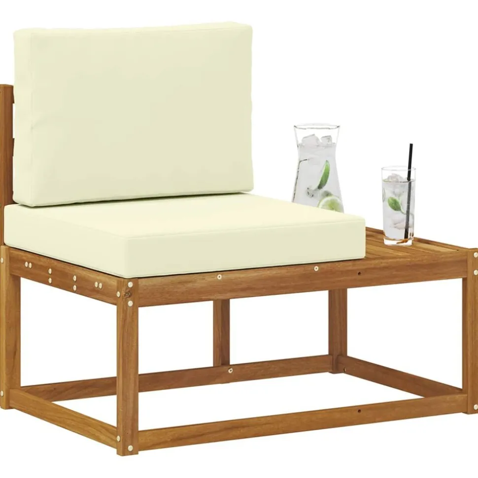 vidaXL Buiten Eind Sofa Naturel 91 x 63 x 73 cm Massief Acaciahout