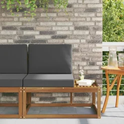 vidaXL Buiten Eind Sofa Natuurlijk en Antraciet 91 x 63 x 73 cm