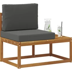 vidaXL Buiten Eind Sofa Natuurlijk en Antraciet 91 x 63 x 73 cm