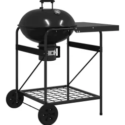vidaXL Buiten Grill met wiel Zwart 91 x 71 x 107 cm Metaal