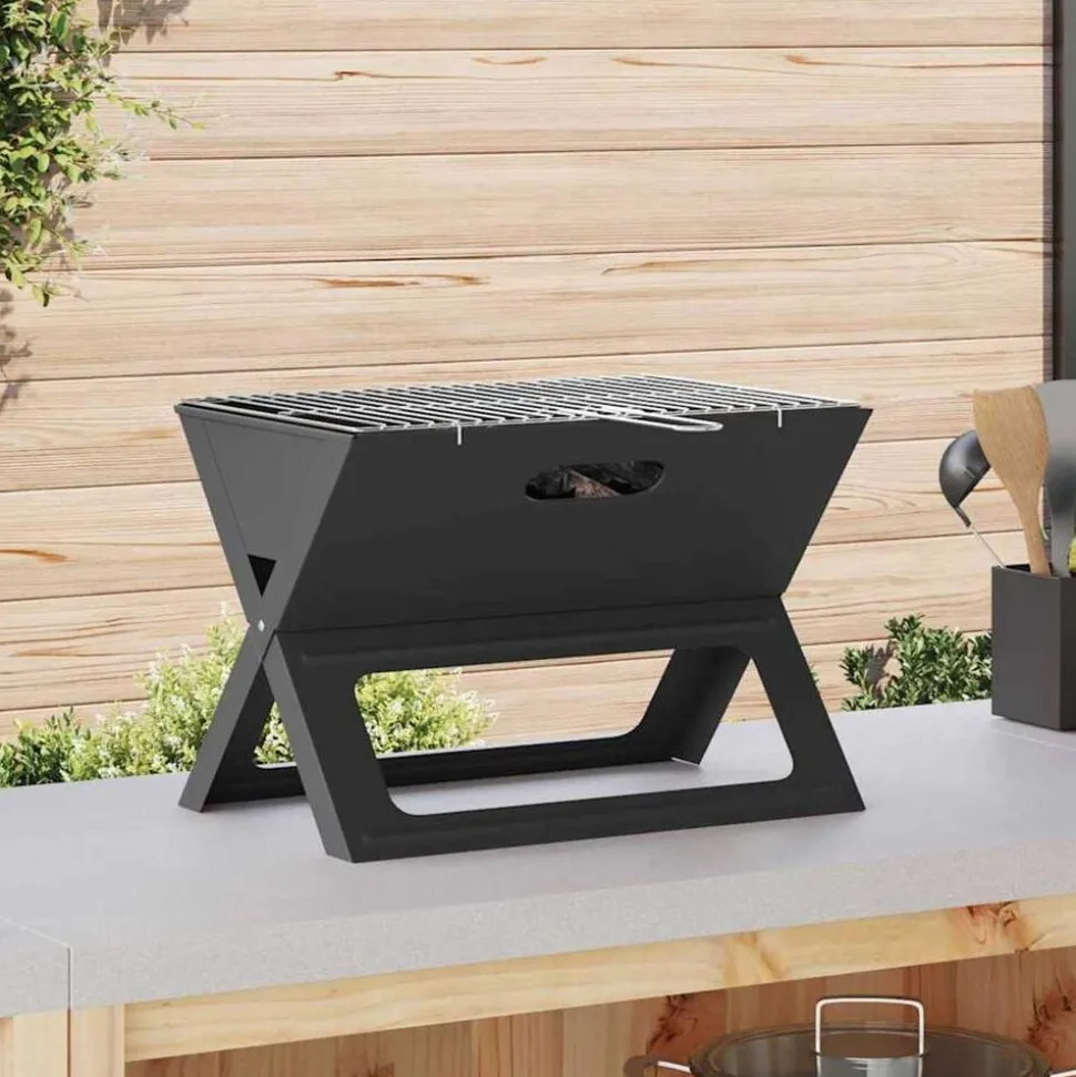 vidaXL Buiten Grill Zwart 46 x 31 x 31 cm Staal