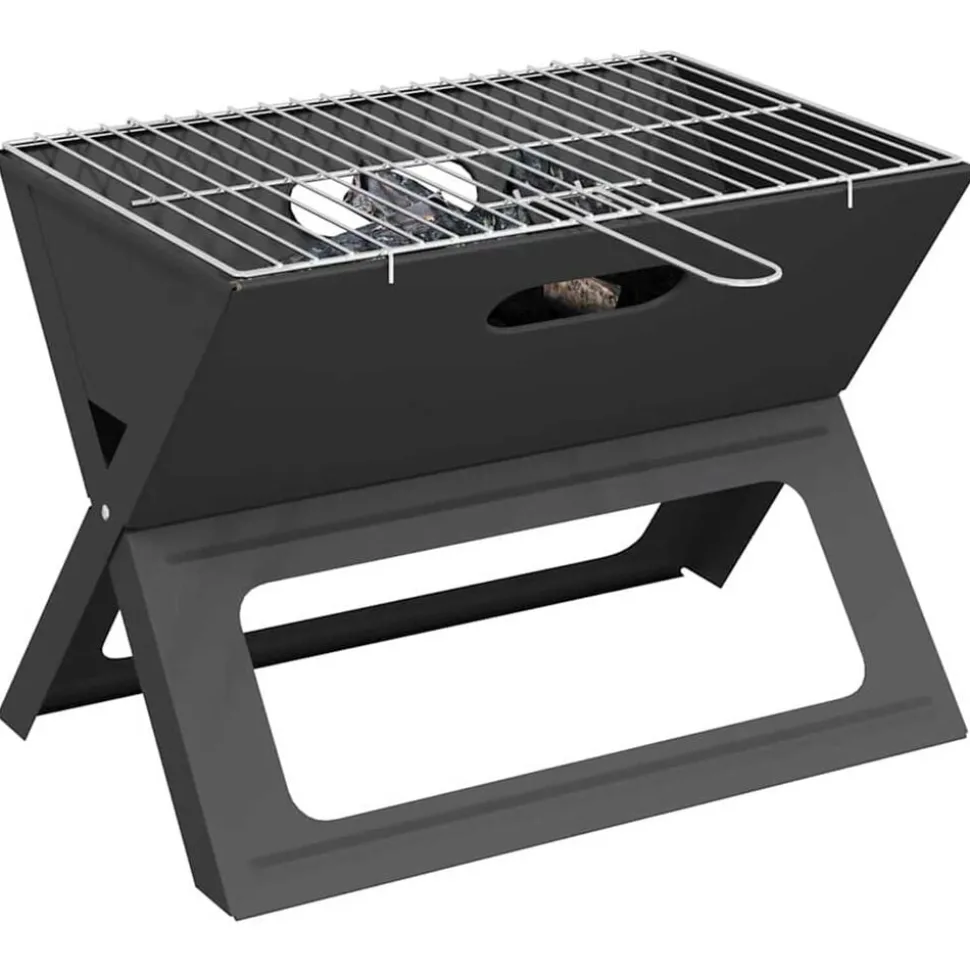 vidaXL Buiten Grill Zwart 46 x 31 x 31 cm Staal