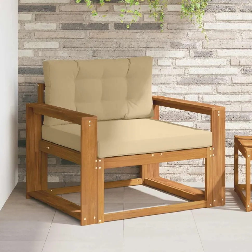 vidaXL Buiten Midden Sofa Massief Acaciahout Naturel