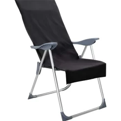 vidaXL Buiten Stoel Handdoeken 2 pcs Zwart 130 x 60 cm