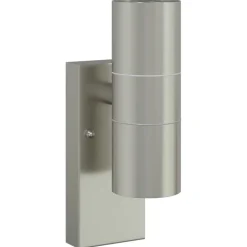 vidaXL Buiten Wandlamp Zilver 7 x 10 x 22 cm RVS en Glas