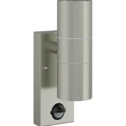 vidaXL Buiten Wandlamp Zilver 7 x 10 x 22 cm RVS en Glas