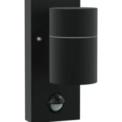 vidaXL Buiten Wandlamp Zwart 6,5 x 10,5 x 16 cm RVS en Glas