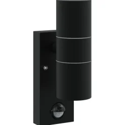 vidaXL Buiten Wandlamp Zwart 7 x 10 x 22 cm RVS en Glas