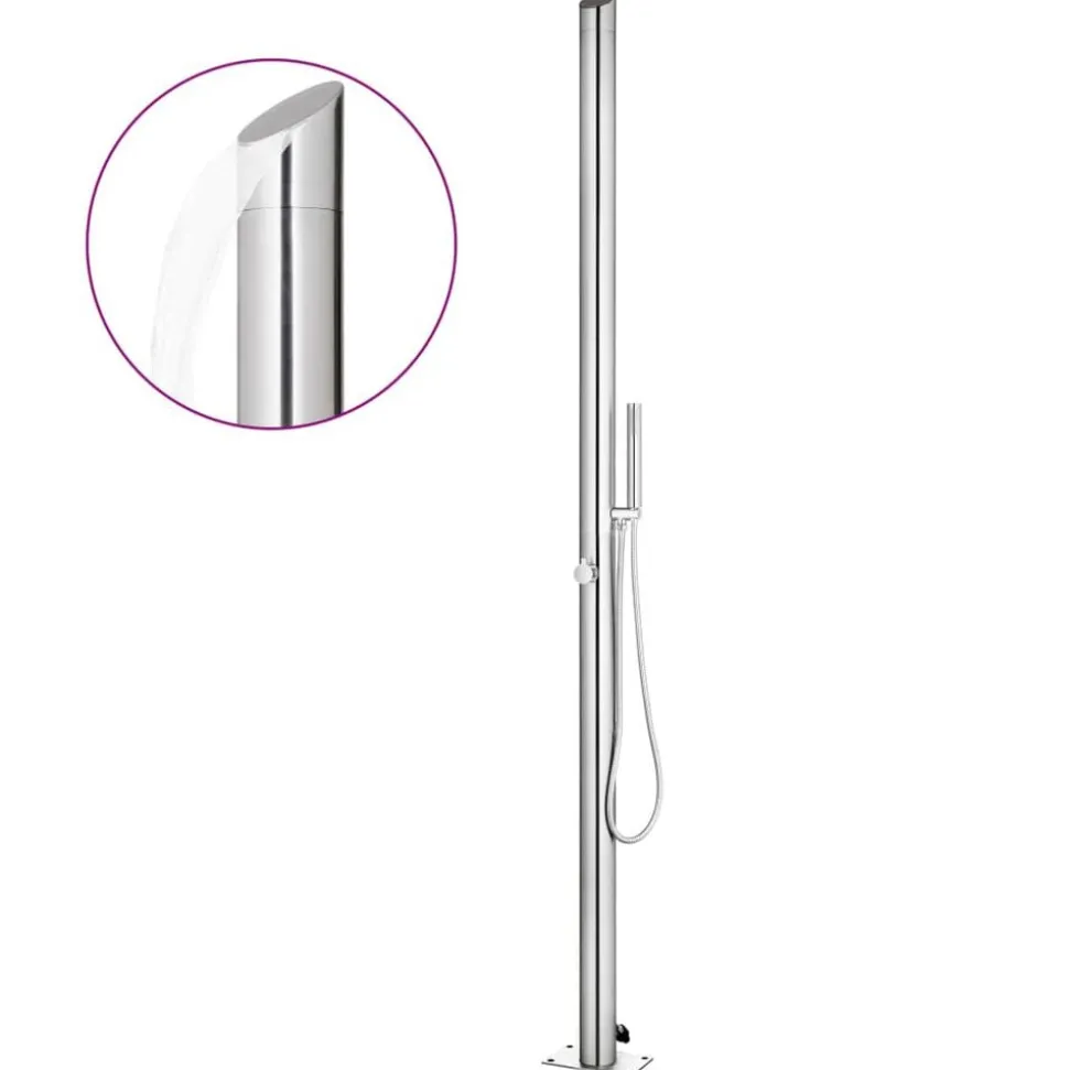 vidaXL Buitendouche 220 cm roestvrij staal