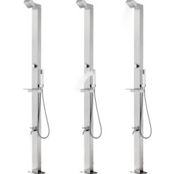 vidaXL Buitendouche 220 cm roestvrij staal