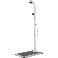 vidaXL Buitendouche met grijze basis 220 cm aluminium