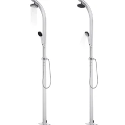 vidaXL Buitendouche met grijze basis 220 cm aluminium