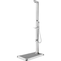 vidaXL Buitendouche met grijze basis 225 cm roestvrij staal