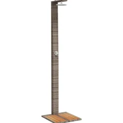 vidaXL Buitendouche 50x55x224 cm poly rattan en acaciahout grijs