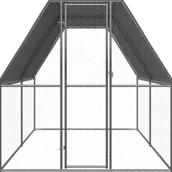 vidaXL Buitenhok voor kippen 2x4x2 m gegalvaniseerd staal