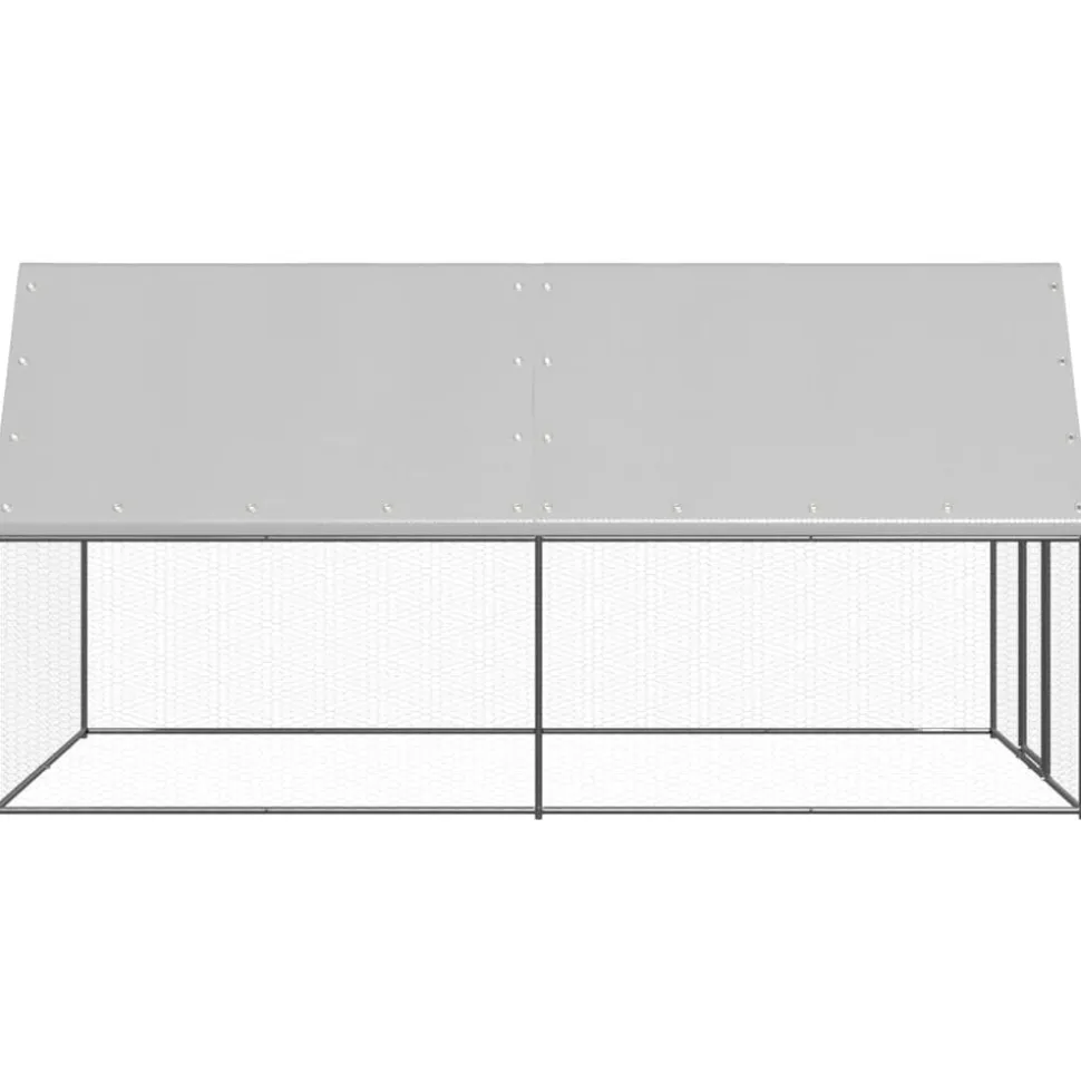vidaXL Buitenhok voor kippen 2x4x2 m gegalvaniseerd staal
