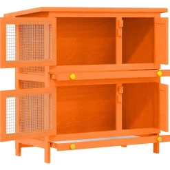 vidaXL Buitenkonijnenhok voor kleine huisdieren, 4 deuren, hout