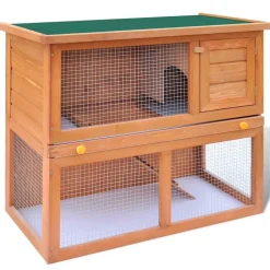 vidaXL Buitenkonijnenhok voor kleine huisdieren, 1 deur, hout
