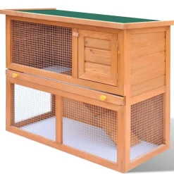 vidaXL Buitenkonijnenhok voor kleine huisdieren, 1 deur, hout