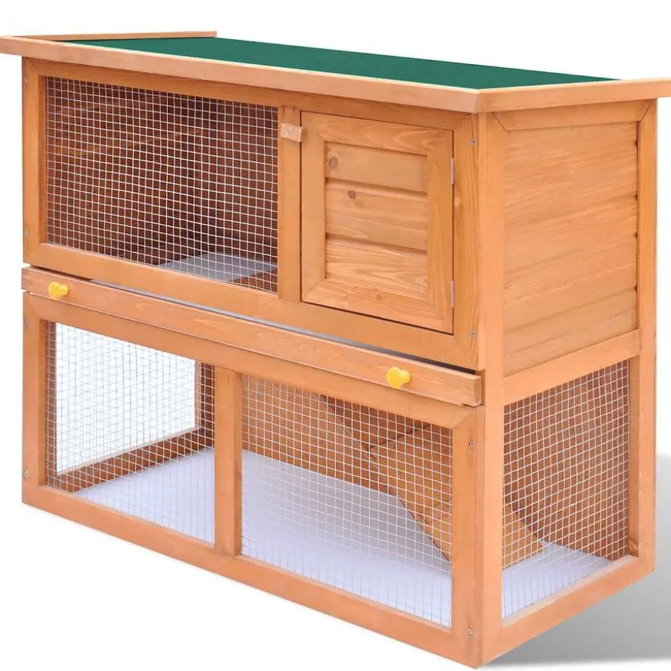 vidaXL Buitenkonijnenhok voor kleine huisdieren, 1 deur, hout
