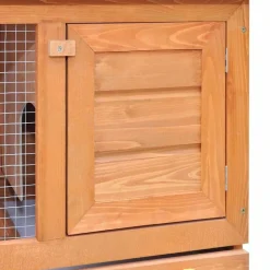 vidaXL Buitenkonijnenhok voor kleine huisdieren, 1 deur, hout