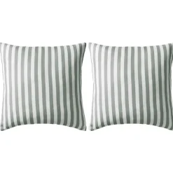 vidaXL Buitenkussens 45x45 cm gestreept grijs 2 st