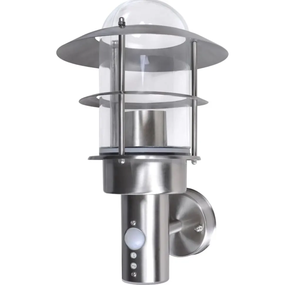 vidaXL Buitenmuurlamp met bewegingssensor RVS
