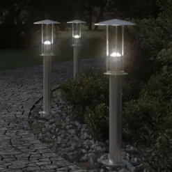 vidaXL Buitenvloerlamp 60 cm roestvrijstaal zilverkleurig