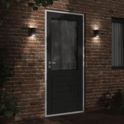 vidaXL Buitenwandlamp gegoten aluminium zwart