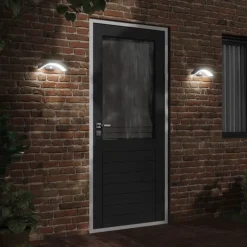 vidaXL Buitenwandlamp LED met sensors gegoten aluminium zwart