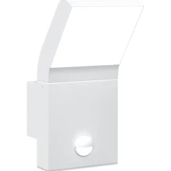 vidaXL Buitenwandlamp LED met sensors gegoten aluminium wit