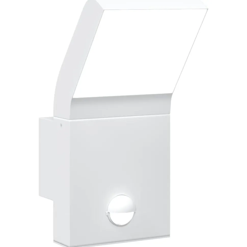 vidaXL Buitenwandlamp LED met sensors gegoten aluminium wit