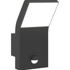 vidaXL Buitenwandlamp LED met sensors gegoten aluminium zwart