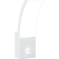 vidaXL Buitenwandlamp LED met sensors gegoten aluminium wit