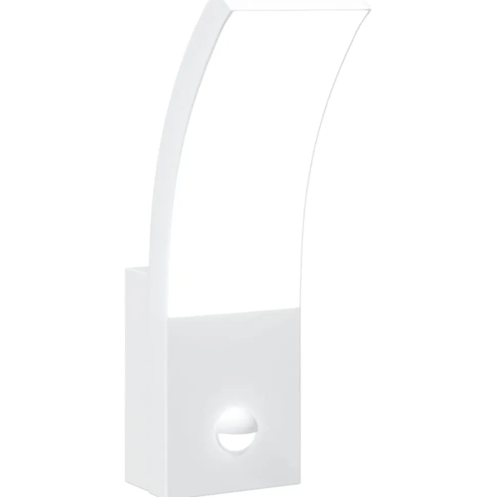vidaXL Buitenwandlamp LED met sensors gegoten aluminium wit
