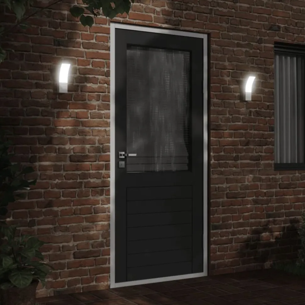 vidaXL Buitenwandlamp LED gegoten aluminium wit