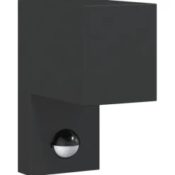 vidaXL Buitenwandlamp met sensor gegoten aluminium zwart