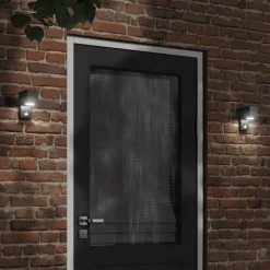 vidaXL Buitenwandlamp met sensor gegoten aluminium zwart