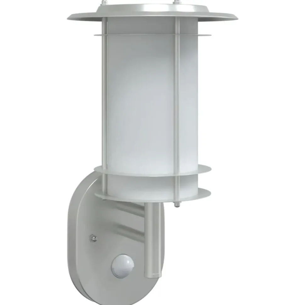 vidaXL Buitenwandlamp met sensor roestvrij staal zilverkleurig