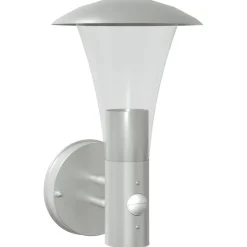 vidaXL Buitenwandlamp met sensor roestvrij staal zilverkleurig