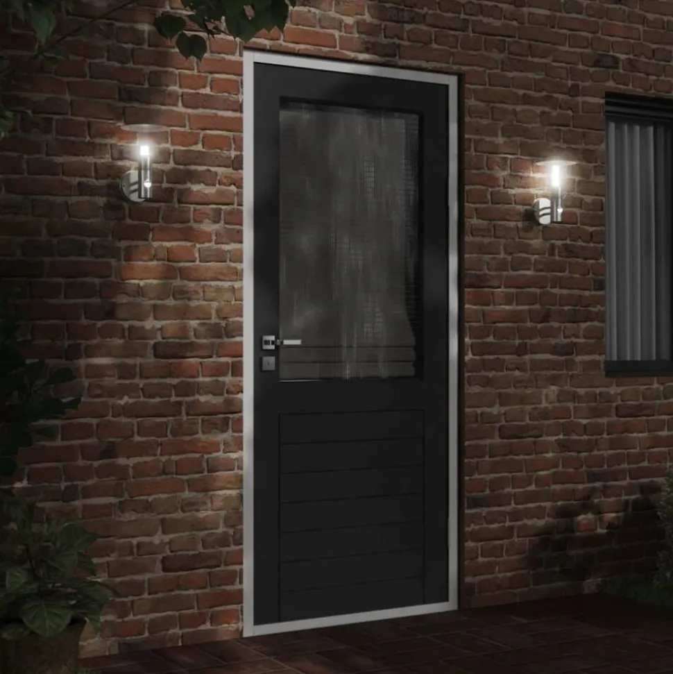 vidaXL Buitenwandlamp met sensor roestvrij staal zilverkleurig