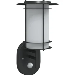 vidaXL Buitenwandlamp met sensor roestvrij staal zwart
