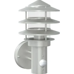 vidaXL Buitenwandlamp met sensor roestvrij staal zilverkleurig