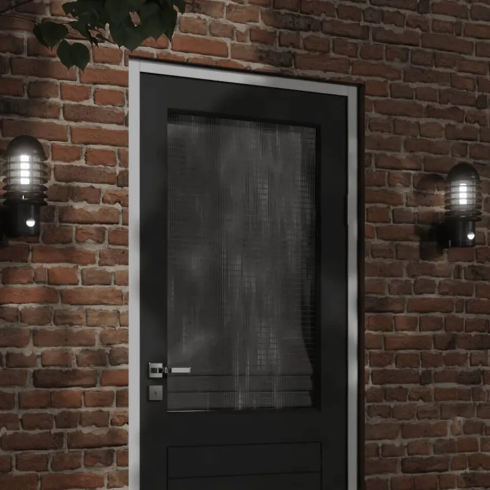 vidaXL Buitenwandlamp met sensor roestvrij staal zwart