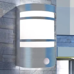 vidaXL Buitenwandlamp met sensor RVS