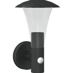 vidaXL Buitenwandlamp met sensor roestvrij staal zwart