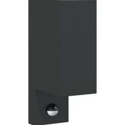 vidaXL Buitenwandlamp met sensor gegoten aluminium zwart