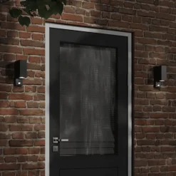 vidaXL Buitenwandlamp met sensor gegoten aluminium zwart