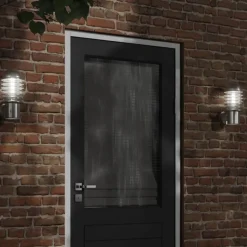 vidaXL Buitenwandlamp roestvrij staal zilverkleurig